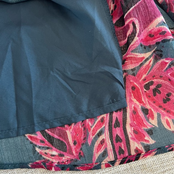 Maggy London Paisley Gathered Waist Maxi Dress 16 Slate cherry blossom green - Picture 12 of 13